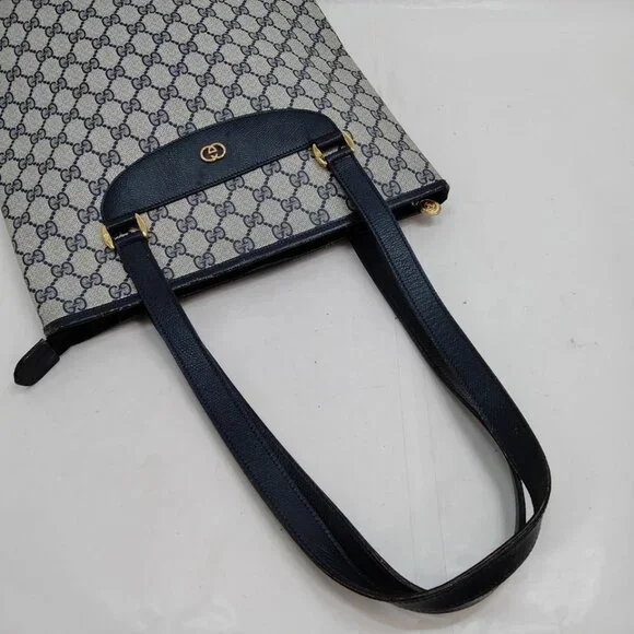 Gucci GG Navy PVC Leather Tote Bag